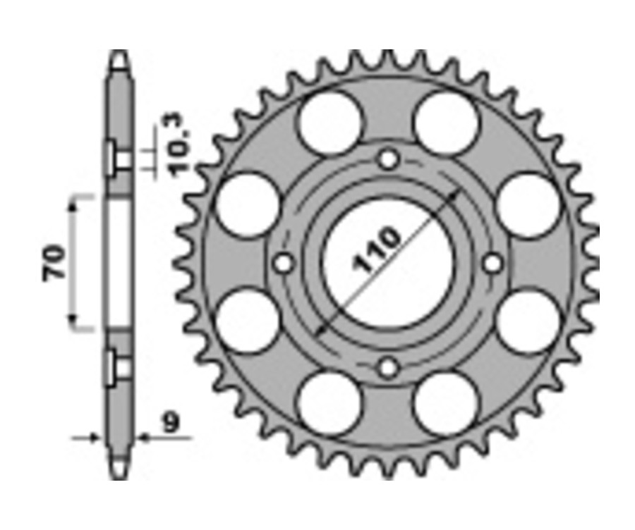Couronne PBR acier C45 standard 247 - 520 Couronne PBR acier C45 standard 247 - 520