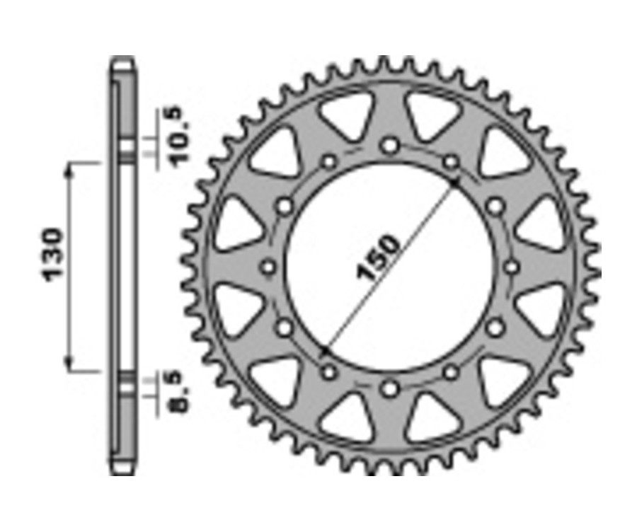Couronne PBR acier C45 standard 860 - 530 Couronne PBR acier C45 standard 860 - 530