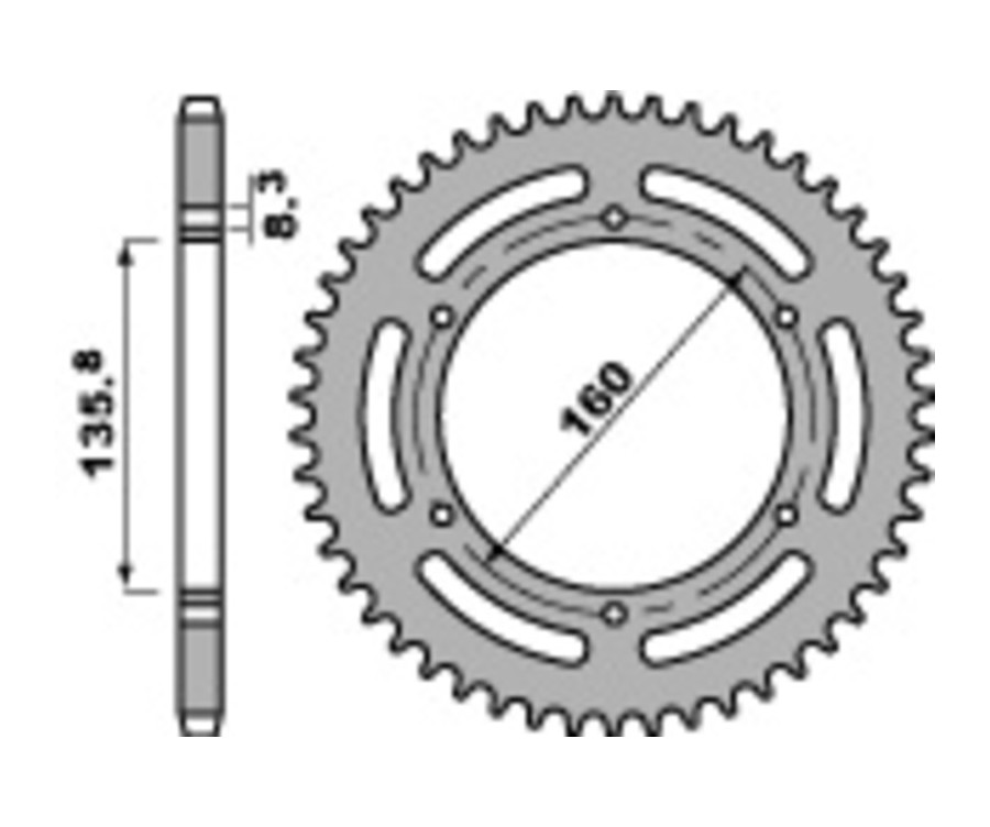 Couronne PBR acier C45 standard 3552 - 520 Couronne PBR acier C45 standard 3552 - 520
