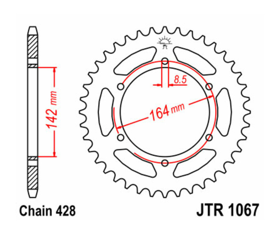 Couronne JT SPROCKETS acier standard 1067 - 428 - 1074862001