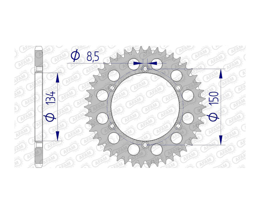 Couronne AFAM aluminium Ultra-Light anti-boue 17206520 - 1074600001