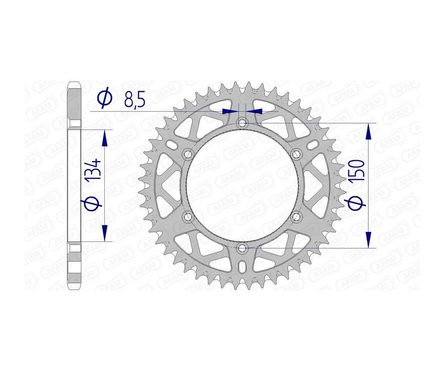 Couronne AFAM aluminium Ultra-Light anti-boue 17206520 - 1074600004