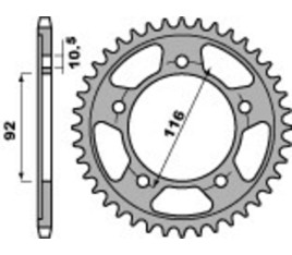 Couronne PBR acier C45 standard 4542 - 530 - 1075352002