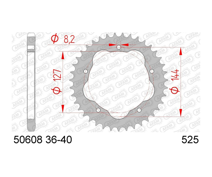 Couronne AFAM acier standard 50608 - 525 Couronne AFAM acier standard 50608 - 525