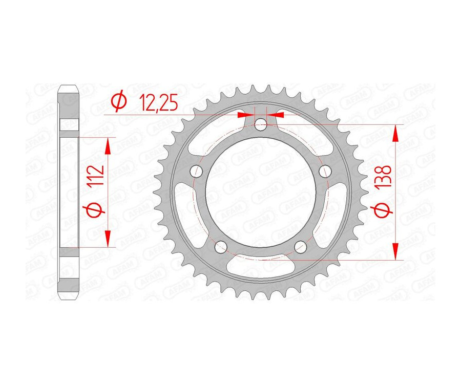 Couronne AFAM acier standard 10508 - 530 Couronne AFAM acier standard 10508 - 530