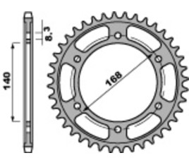 Couronne PBR acier C45 standard 4550 - 525