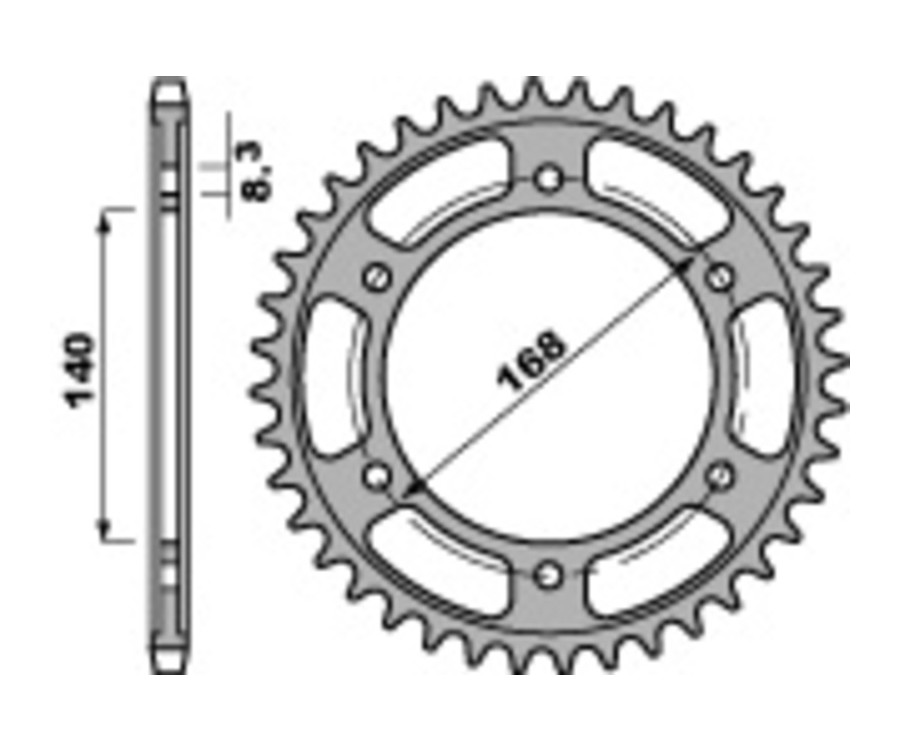 Couronne PBR acier C45 standard 4550 - 525 - 1075356002
