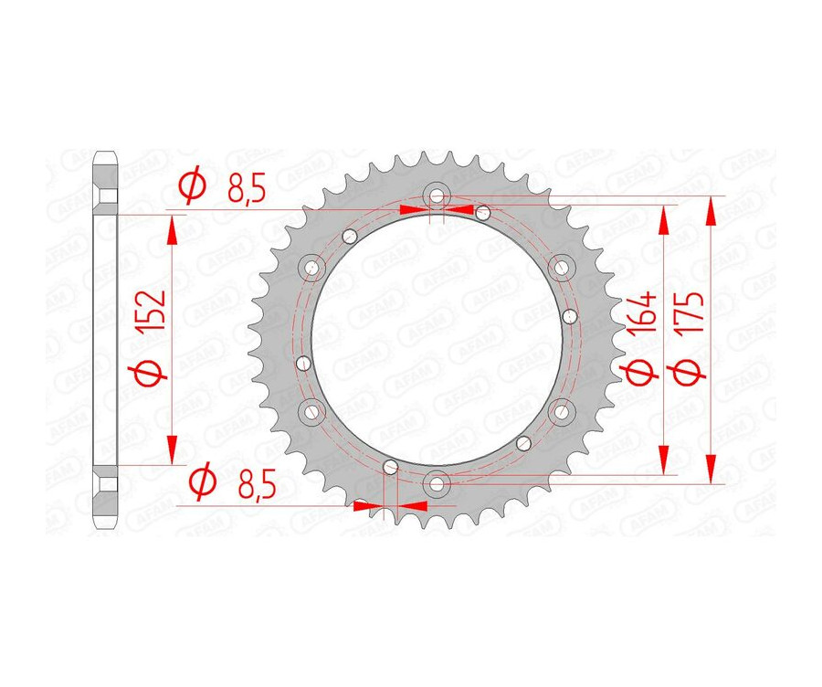 Couronne AFAM acier standard 12500 - 520 - 1074440002