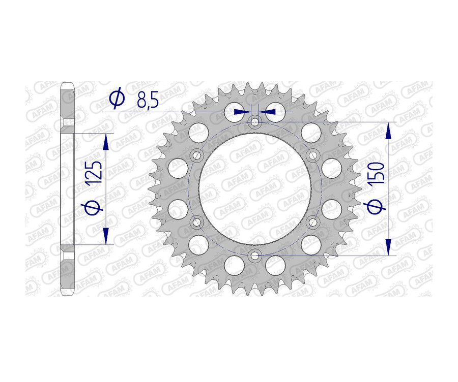 Couronne AFAM aluminium Ultra-Light anti-boue 72304 - 520 - 1074735001