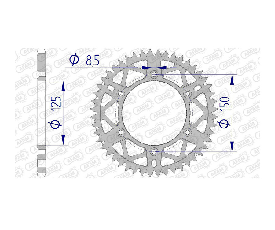Couronne AFAM aluminium Ultra-Light anti-boue 72304 - 520 - 1074735004
