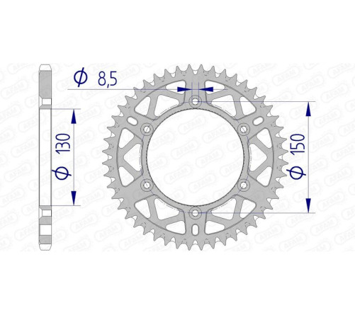 Couronne AFAM aluminium Ultra-Light anti-boue 13323 - 520 - 1074470008