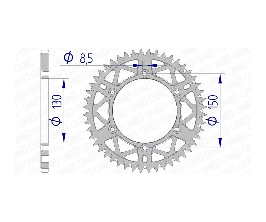 Couronne AFAM aluminium Ultra-Light anti-boue 13323 - 520 - 1074470005