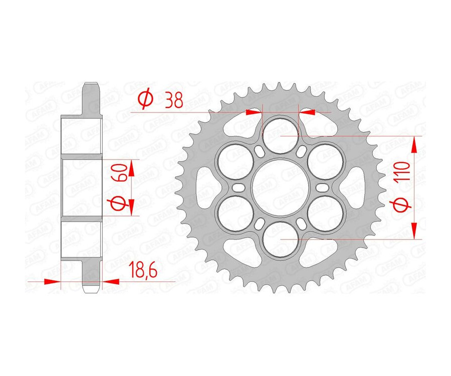 Couronne AFAM acier standard 50801 - 525 Couronne AFAM acier standard 50801 - 525