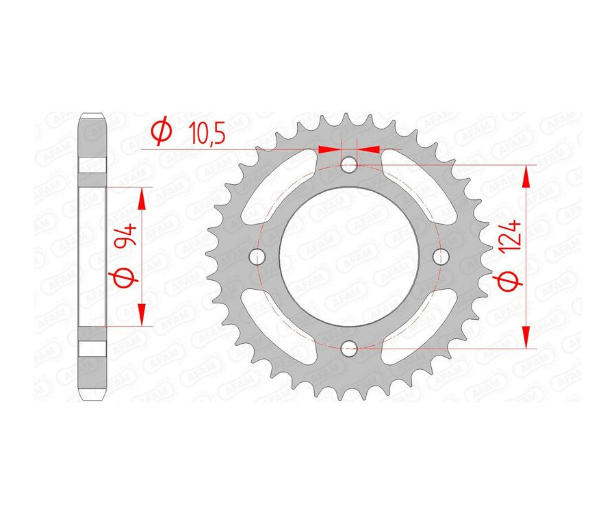 Couronne AFAM acier standard 10505 - 530 Couronne AFAM acier standard 10505 - 530