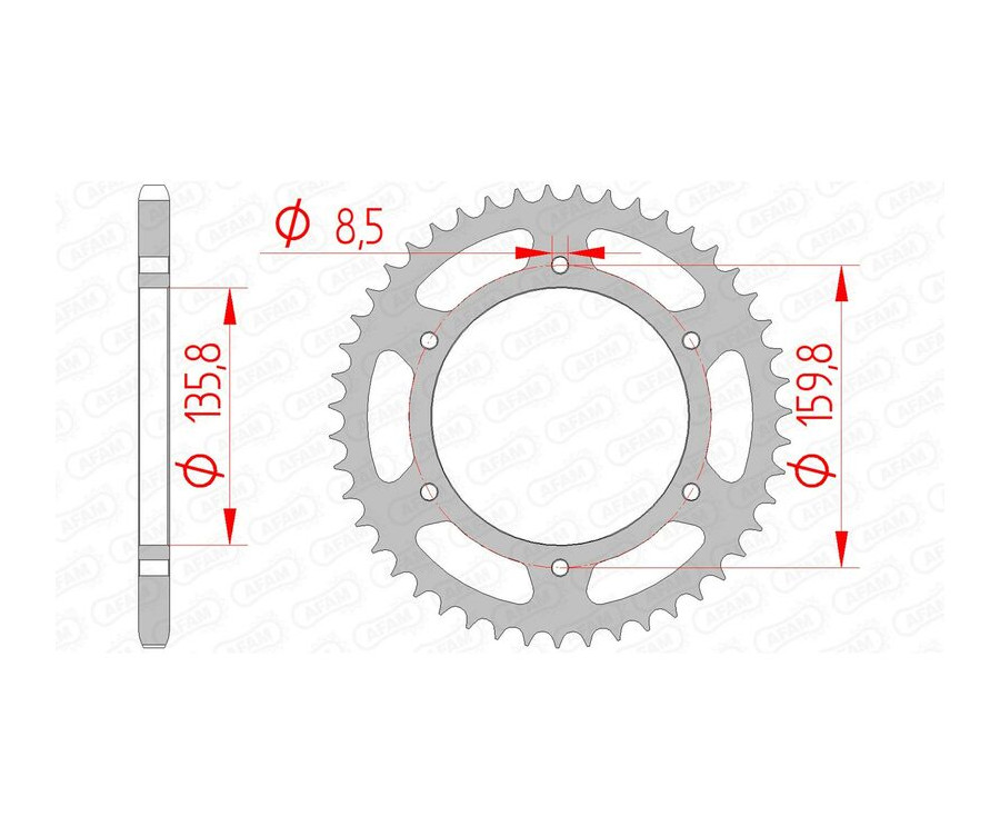 Couronne AFAM acier standard 35304 - 520 Couronne AFAM acier standard 35304 - 520