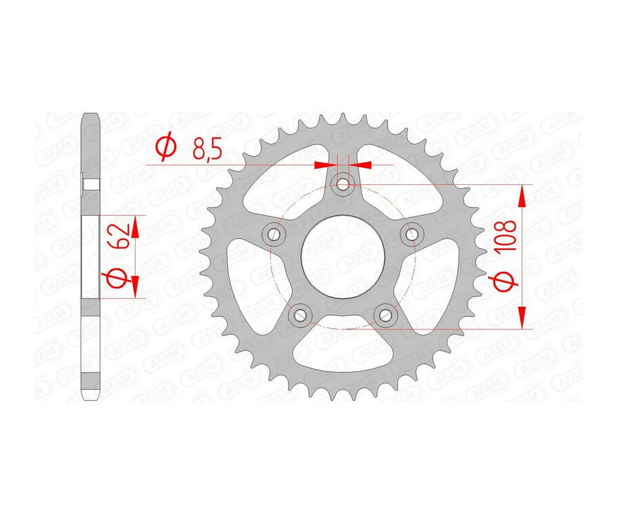 Couronne AFAM acier standard 44203 - 520 Couronne AFAM acier standard 44203 - 520