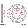 Couronne JT SPROCKETS acier standard 1871 - 530 - 1074966001