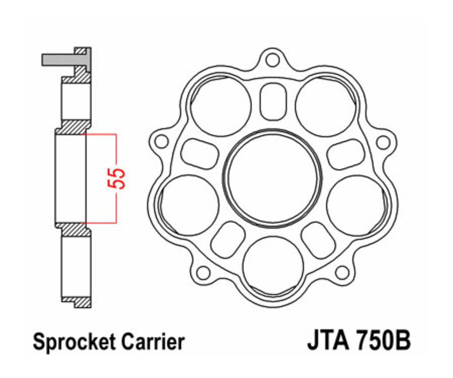 Support de couronne JT SPROCKETS - 5 Silentbloc Ducati - 1022163