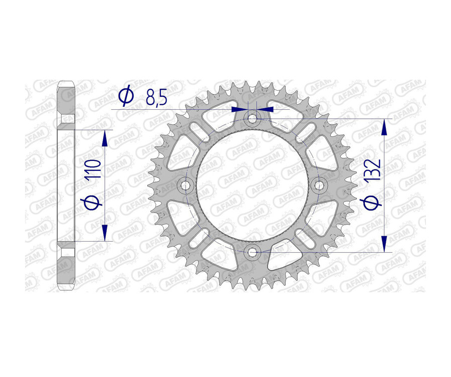 Couronne AFAM aluminium Ultra-Light anti-boue 72102 - 428 - 1074726006