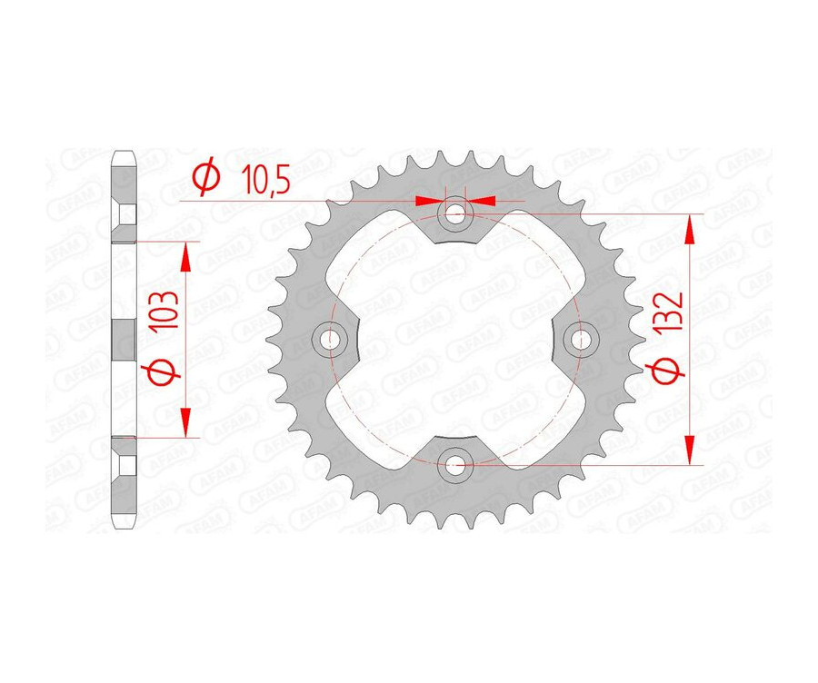 Couronne AFAM acier standard 71305 - 520 Couronne AFAM acier standard 71305 - 520