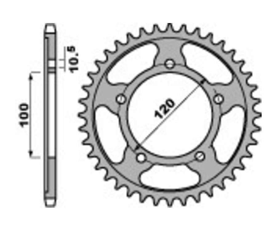 Couronne PBR acier C45 standard 4447 - 525 Couronne PBR acier C45 standard 4447 - 525