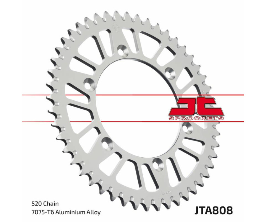 Couronne JT SPROCKETS aluminium ultra-light anti-boue 808 - 520 - 1096576004