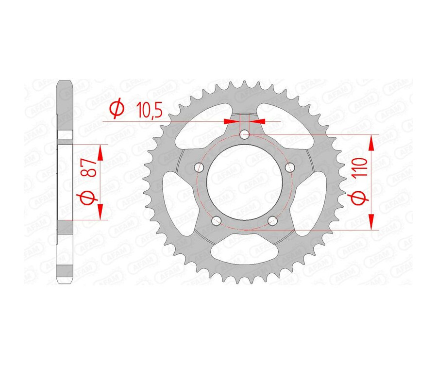 Couronne AFAM acier standard 14404 - 525 Couronne AFAM acier standard 14404 - 525