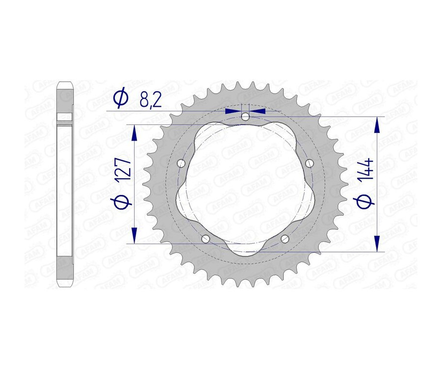 Couronne AFAM aluminium 51608 - 525 - 1074691002