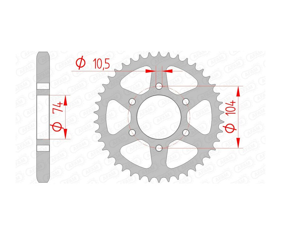 Couronne AFAM acier standard 16401 - 530 Couronne AFAM acier standard 16401 - 530