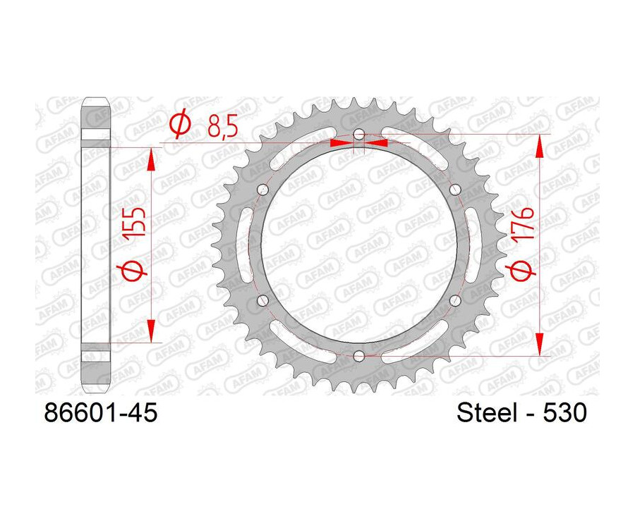 Couronne AFAM acier standard 86601 - 530 Couronne AFAM acier standard 86601 - 530