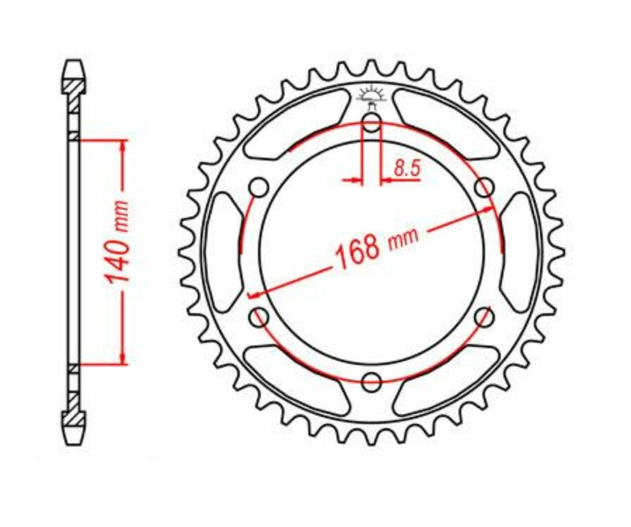 Couronne JT SPROCKETS acier standard 6 - 525 - 1075517003