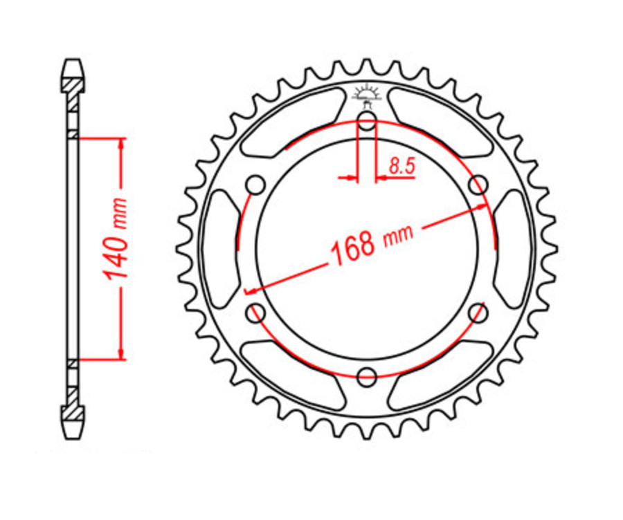 Couronne JT SPROCKETS acier standard 6 - 525 - 1075517003