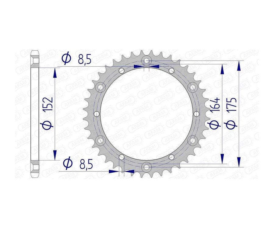 Couronne AFAM aluminium 13500 - 520 - 1074473001