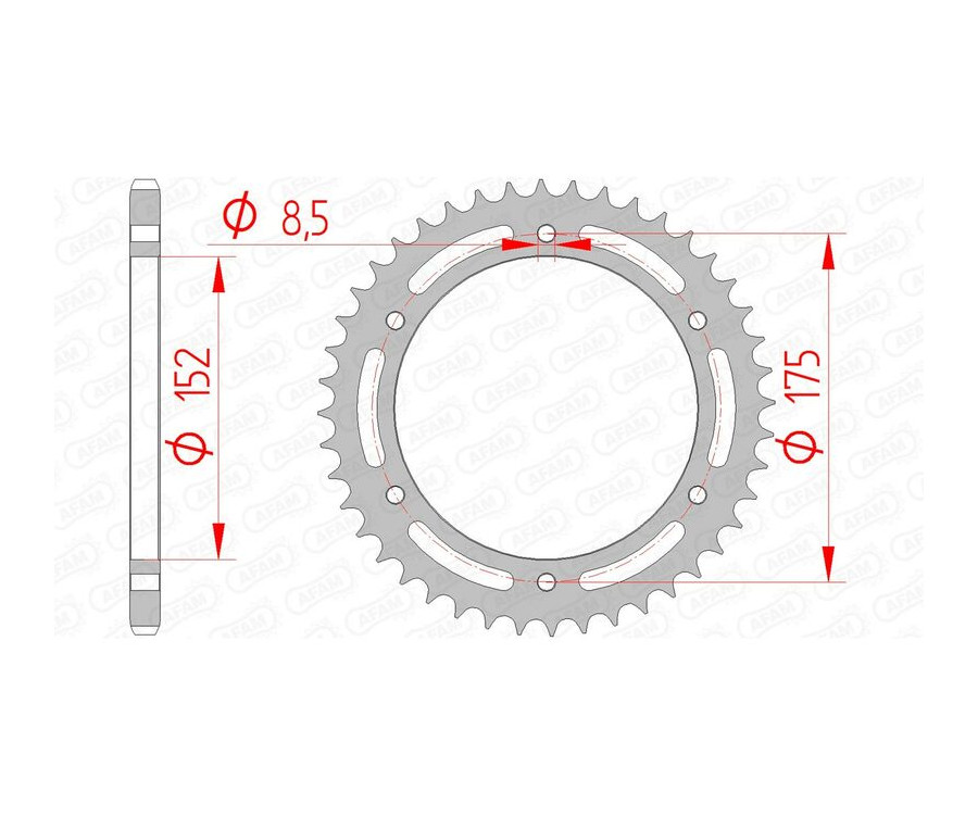 Couronne AFAM acier standard 12301 - 520 - 1074426001