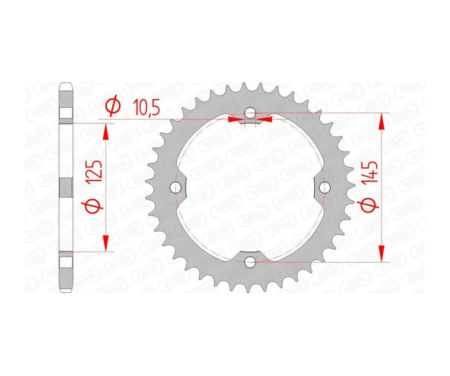 Couronne AFAM acier standard 12407 - 520 - 1074439002