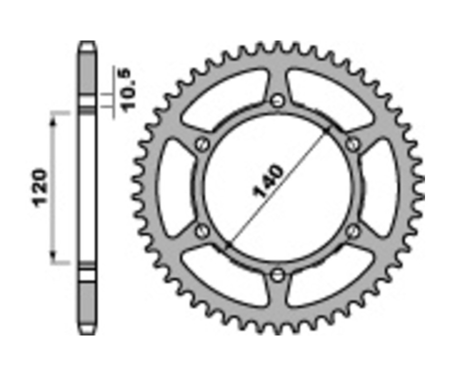 Couronne PBR acier C45 standard 475 - 520 - 1075402003