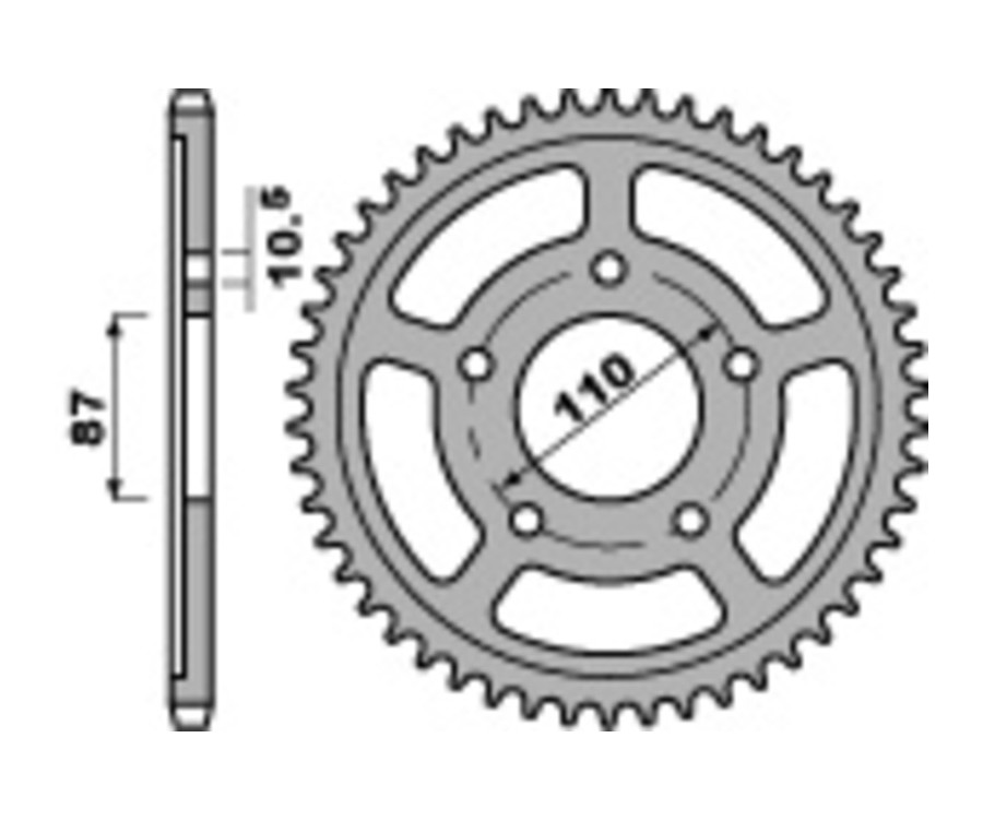 Couronne PBR acier C45 standard 795 - 530 Couronne PBR acier C45 standard 795 - 530