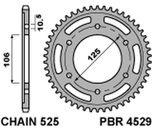 Couronne PBR acier C45 standard 4529 - 525 - 1075556004