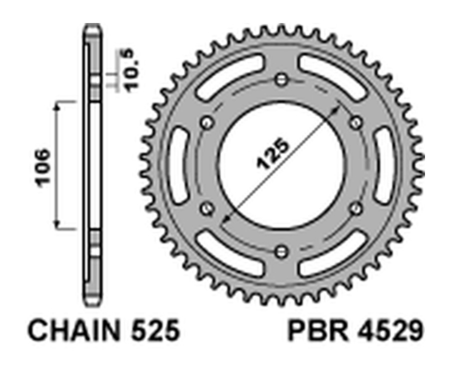 Couronne PBR acier C45 standard 4529 - 525 Couronne PBR acier C45 standard 4529 - 525