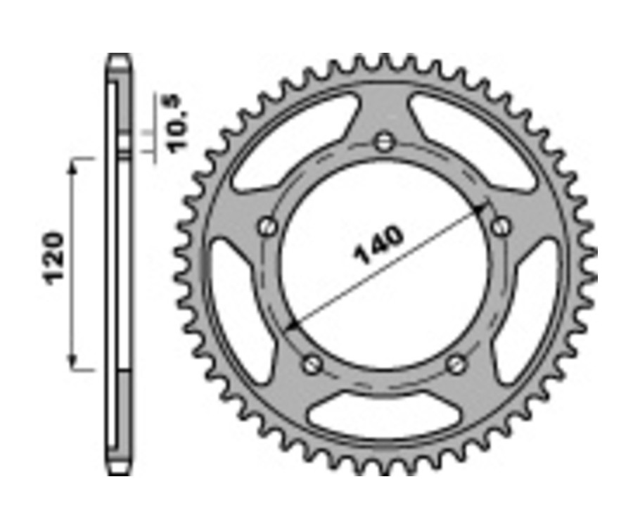 Couronne PBR acier C45 standard 4398 - 525 Couronne PBR acier C45 standard 4398 - 525