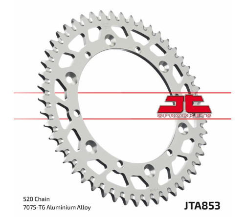 Couronne JT SPROCKETS aluminium ultra-light anti-boue 853 - 520 - 1096578006
