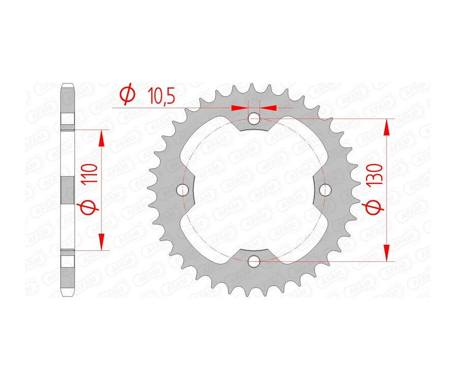 Couronne AFAM acier standard 16406 - 520 - 1074569001