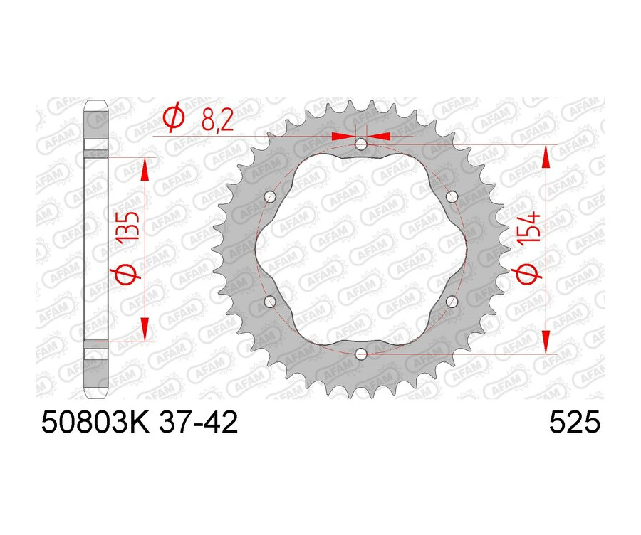 Couronne AFAM acier standard 50803K - 525 Couronne AFAM acier standard 50803K - 525