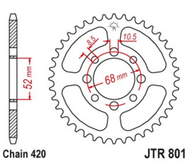 Couronne JT SPROCKETS acier standard 801 - 420