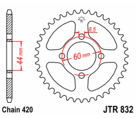 Couronne JT SPROCKETS acier standard 832 - 420