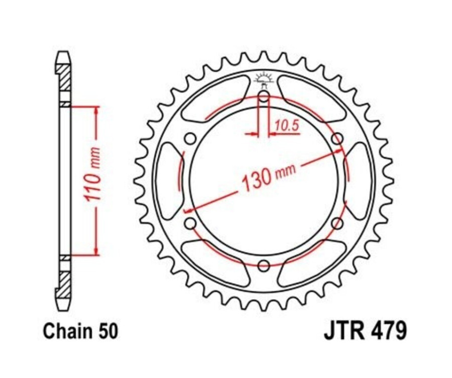 Couronne JT SPROCKETS zinc standard 479 - 530 - 1075059002