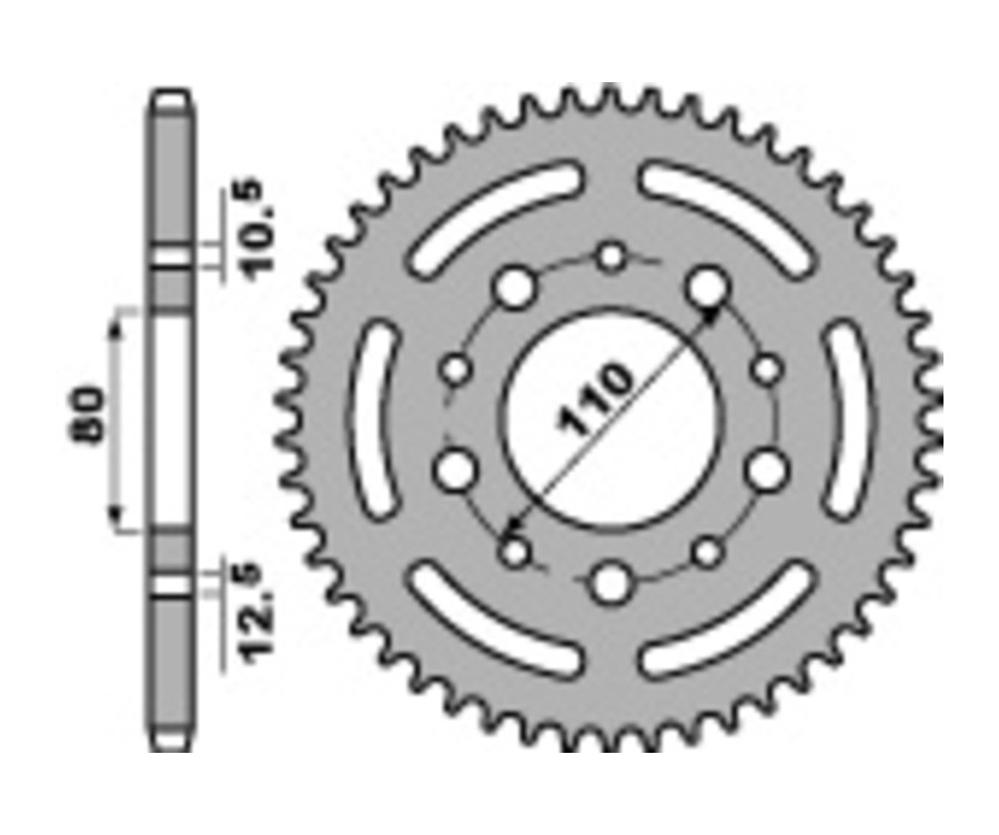 Couronne PBR acier C45 standard 4350 - 525 Couronne PBR acier C45 standard 4350 - 525