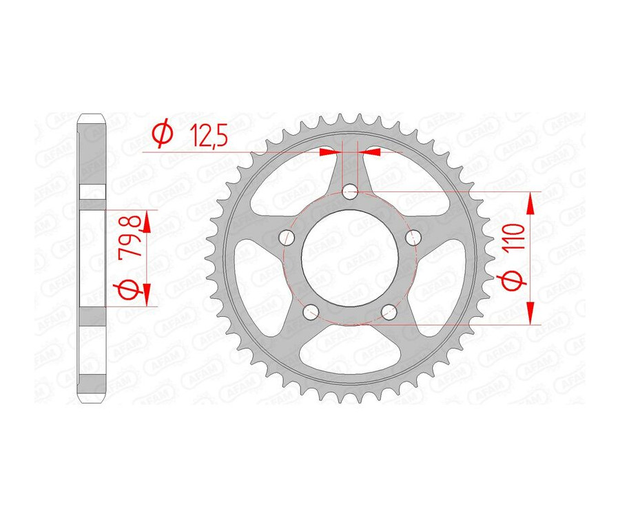 Couronne AFAM acier standard 86600 - 530 Couronne AFAM acier standard 86600 - 530