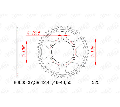 Couronne AFAM acier standard 86605 - 525 - 1074760006