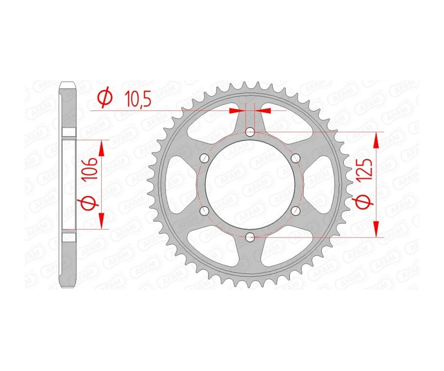 Couronne AFAM acier standard 86605 - 525 Couronne AFAM acier standard 86605 - 525